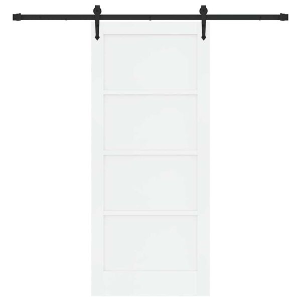 vidaXL Porte coulissante ORKDAL Blanc et Noir 86 x 198,5 cm Pin massif