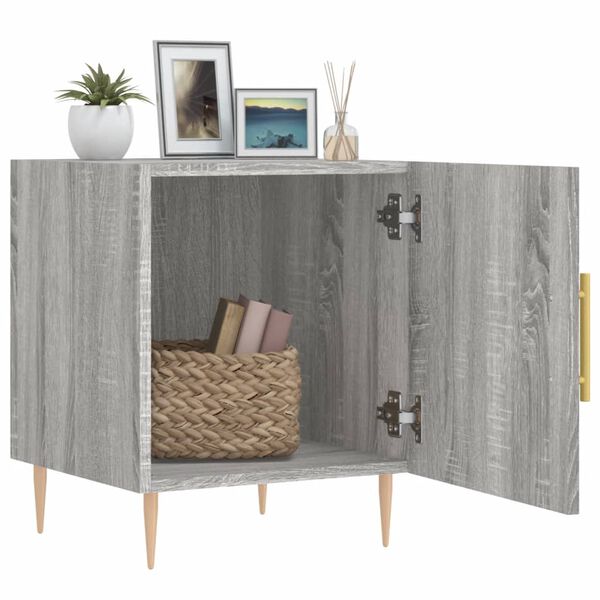 vidaXL Tables de chevet 2 pcs sonoma gris 40x40x50cm bois d'ingénierie