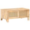 vidaXL Table basse 90x50x40 cm Bois de manguier et canne naturelle