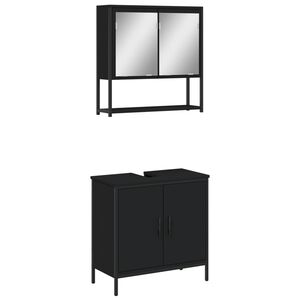 vidaXL Ensemble de meubles salle de bain 2 pcs noir bois d'ingénierie
