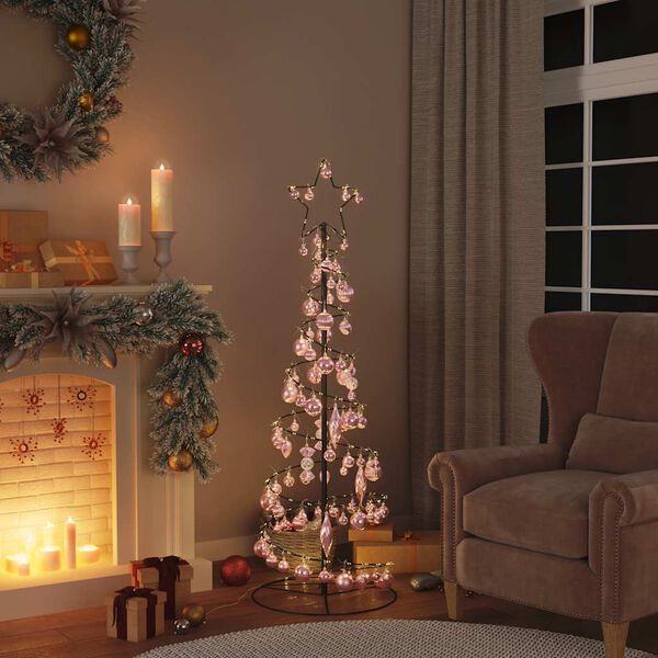 vidaXL Sapin de No&euml;l &agrave; LED avec boules 100 LED blanc chaud 150 cm