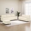 vidaXL Ensemble de canap&eacute;s 3 pcs avec coussins Cr&egrave;me Velours