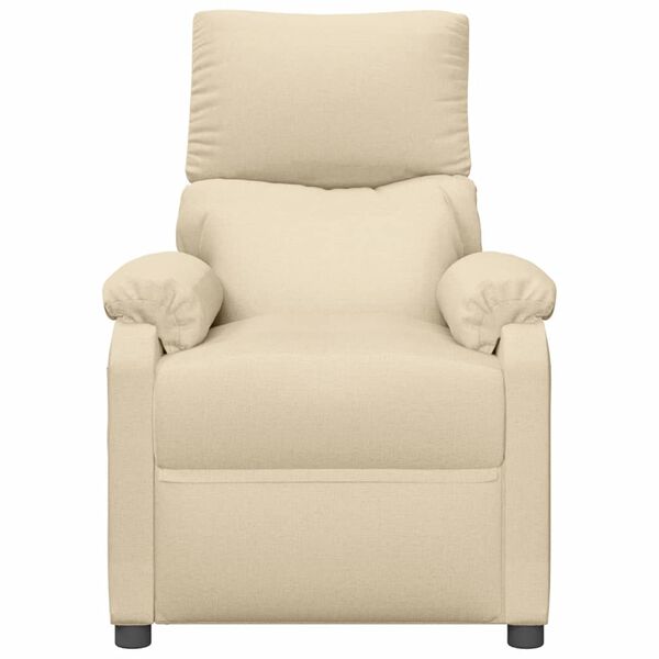 vidaXL Fauteuil inclinable Cr&egrave;me Tissu