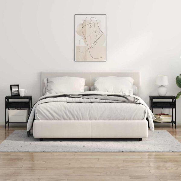 vidaXL Cabinet de chevet Ch&ecirc;ne noir 38 x 30 x 48 cm Bois d'ing&eacute;nierie