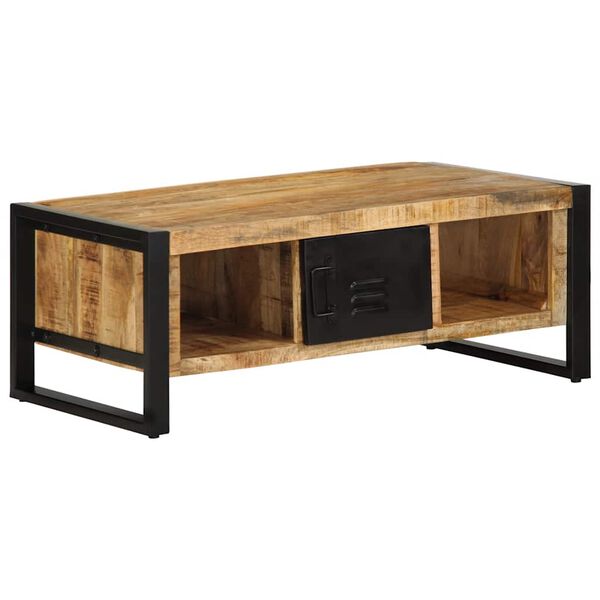 vidaXL Table basse 90x50x36 cm bois de manguier massif brut