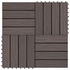 vidaXL Carreau de terrasse 11 pcs Marron fonc&eacute; 30 x 30 cm WPC