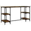 vidaXL Bureau chêne fumé 140x50x75 cm métal et bois d'ingénierie