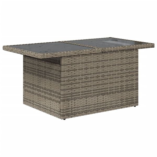 vidaXL Salon de jardin 8 pcs avec coussins gris r&eacute;sine tress&eacute;e