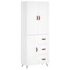 vidaXL Buffet haut Blanc 69,5x34x180 cm Bois d'ing&eacute;nierie