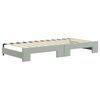vidaXL Lit de jour avec gigogne et matelas gris clair 90x200cm velours