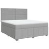 vidaXL Sommier &agrave; lattes de lit avec matelas Gris clair 180x200cm Tissu