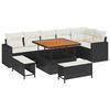 vidaXL Ensemble de canap&eacute; de jardin 9 pcs Noir polyrotin