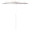vidaXL Demi-parasol de jardin avec m&acirc;t 180x90 cm sable