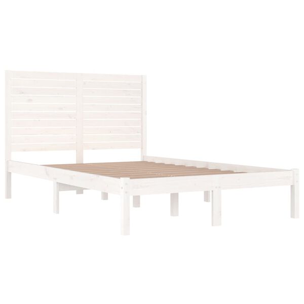 vidaXL Cadre de lit sans matelas blanc 140x190 cm bois massif