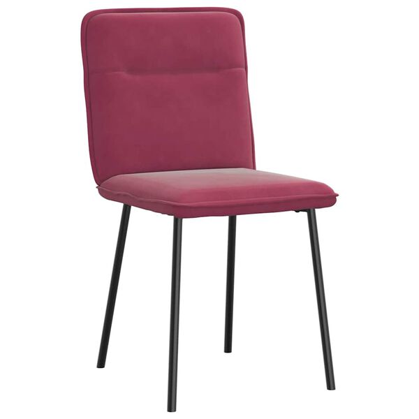 vidaXL Chaises à manger lot de 2 Rouge bordeaux Velours