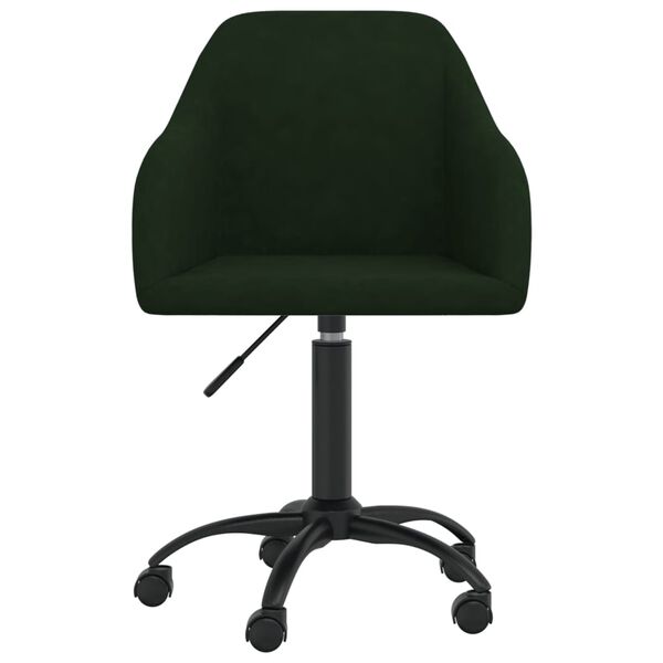 vidaXL Chaises pivotantes &agrave; manger lot de 2 vert fonc&eacute; velours