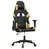 vidaXL Chaise de jeu Noir et dor&eacute; Similicuir