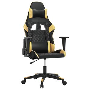 vidaXL Chaise de jeu Noir et dor&eacute; Similicuir