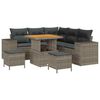 vidaXL Ensemble de canap&eacute; de jardin avec coussin 8 pcs Gris polyrotin