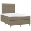 vidaXL Sommier &agrave; lattes de lit avec matelas Taupe 120x200 cm Tissu