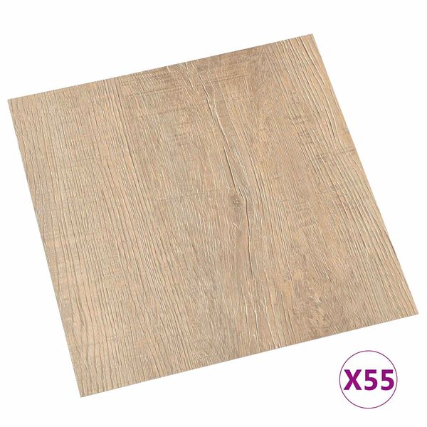 vidaXL Planches de sol 55 pcs Marron 5,11 m&sup2; PVC