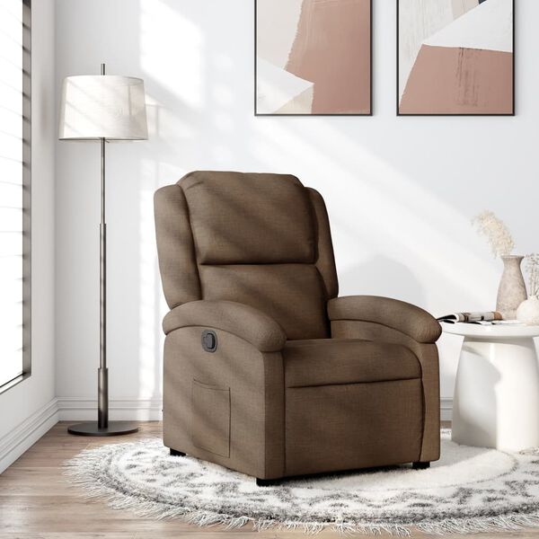 vidaXL Fauteuil inclinable Marron Tissu