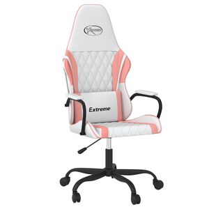 vidaXL Chaise de jeu de massage Blanc et rose Similicuir