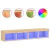 vidaXL Meubles TV avec lumi&egrave;res LED 2 pcs ch&ecirc;ne sonoma 80x30x30 cm