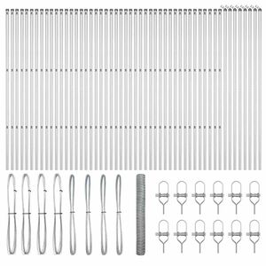 vidaXL Poteau de cl&ocirc;ture. Argent&eacute;