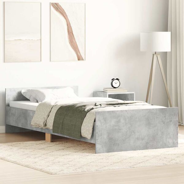 vidaXL Cadre de lit sans matelas gris b&eacute;ton 90x190 cm