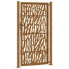 vidaXL Portail de jardin 100x175 cm en acier patin&eacute; avec motif de traces