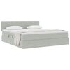 vidaXL Lit de Rangement avec matelas Gris clair 180 x 200 cm Velours