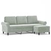 vidaXL Canap&eacute; &agrave; 3 places avec repose-pieds Gris clair 180 cm Velours