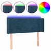 vidaXL T&ecirc;te de lit &agrave; LED Bleu fonc&eacute; 103x16x78/88 cm Velours