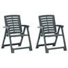 vidaXL Chaises de jardin lot de 2 Plastique Vert