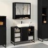 vidaXL Cabinet de salle de bain avec porte Chêne noir 80 x 33 x 60 cm