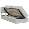 vidaXL Lit de rangement LED avec matelas Gris clair 90 x 200 cm
