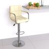 vidaXL Tabouret de bar Crème Similicuir