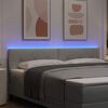 vidaXL T&ecirc;te de lit LED avec t&ecirc;te de lit Gris clair 180 cm Polyester