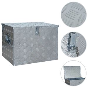 vidaXL Bo&icirc;te en aluminium 610x430x455 mm Argent&eacute;