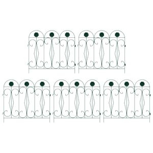 vidaXL Cl&ocirc;ture de jardin 5 pc Acier Vert