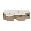 vidaXL Salon de jardin avec coussins 7 pcs beige r&eacute;sine tress&eacute;e