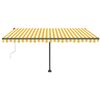vidaXL Auvent automatique capteur de vent LED 450x350cm Jaune et blanc
