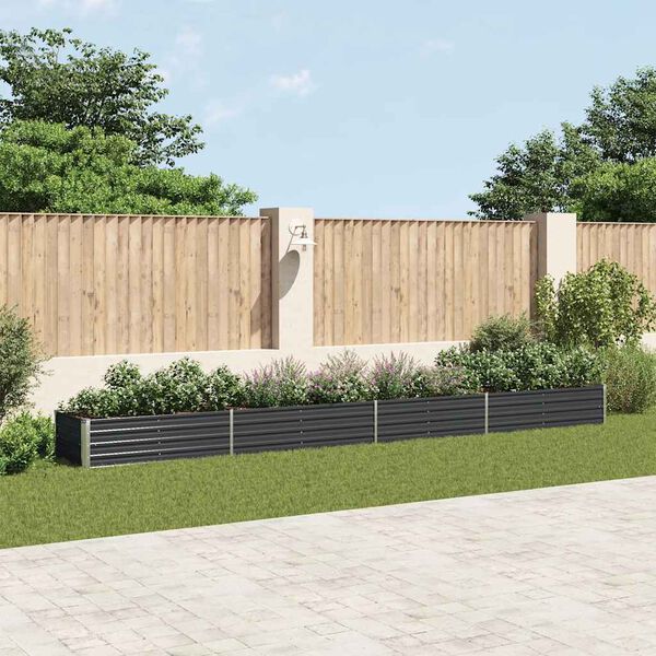 vidaXL Lit surélevé de jardin Acier galvanisé 600x80x45 cm Anthracite