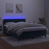 vidaXL Sommier &agrave; lattes de lit avec matelas LED Bleu fonc&eacute; 140x200 cm