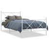 vidaXL Cadre de lit m&eacute;tal sans matelas et pied de lit blanc 100x200 cm