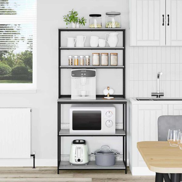 vidaXL &Eacute;tag&egrave;re de cuisine Gris Sonoma 80 x 40 x 168 cm