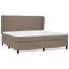 vidaXL Sommier &agrave; lattes de lit avec matelas Taupe 200x200 cm Tissu