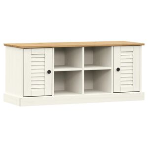vidaXL Banc &agrave; chaussures VIGO blanc 106x35x45 cm bois massif de pin