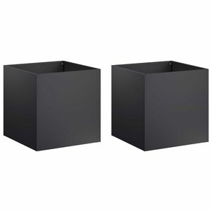 vidaXL Cache-pot de jardin 2 pc Noir 45 x 45 x 45 cm